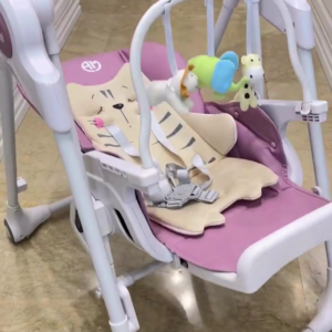 Baby Highchair, 4-in-1 Folding Infant High Chair with Removable Tray, Storage Basket and 5-Point Harness, Adjustable Toddler Dining Feeding Chairs for 6-36 Months
