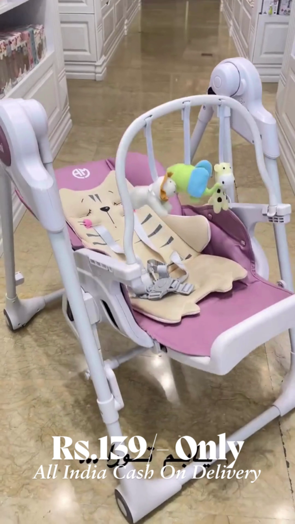 Baby Highchair, 4-in-1 Folding Infant High Chair with Removable Tray, Storage Basket and 5-Point Harness, Adjustable Toddler Dining Feeding Chairs for 6-36 Months