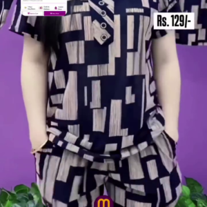 women crepe top and bottom co-ord set printed
